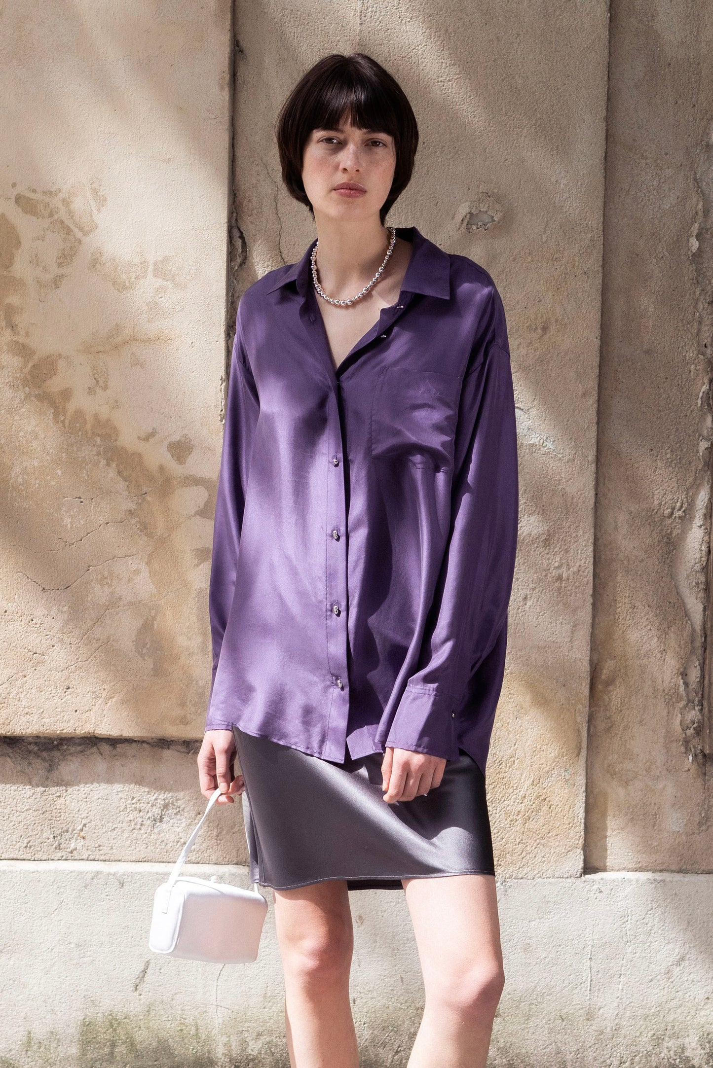 Elegant Iris Silk Shirt