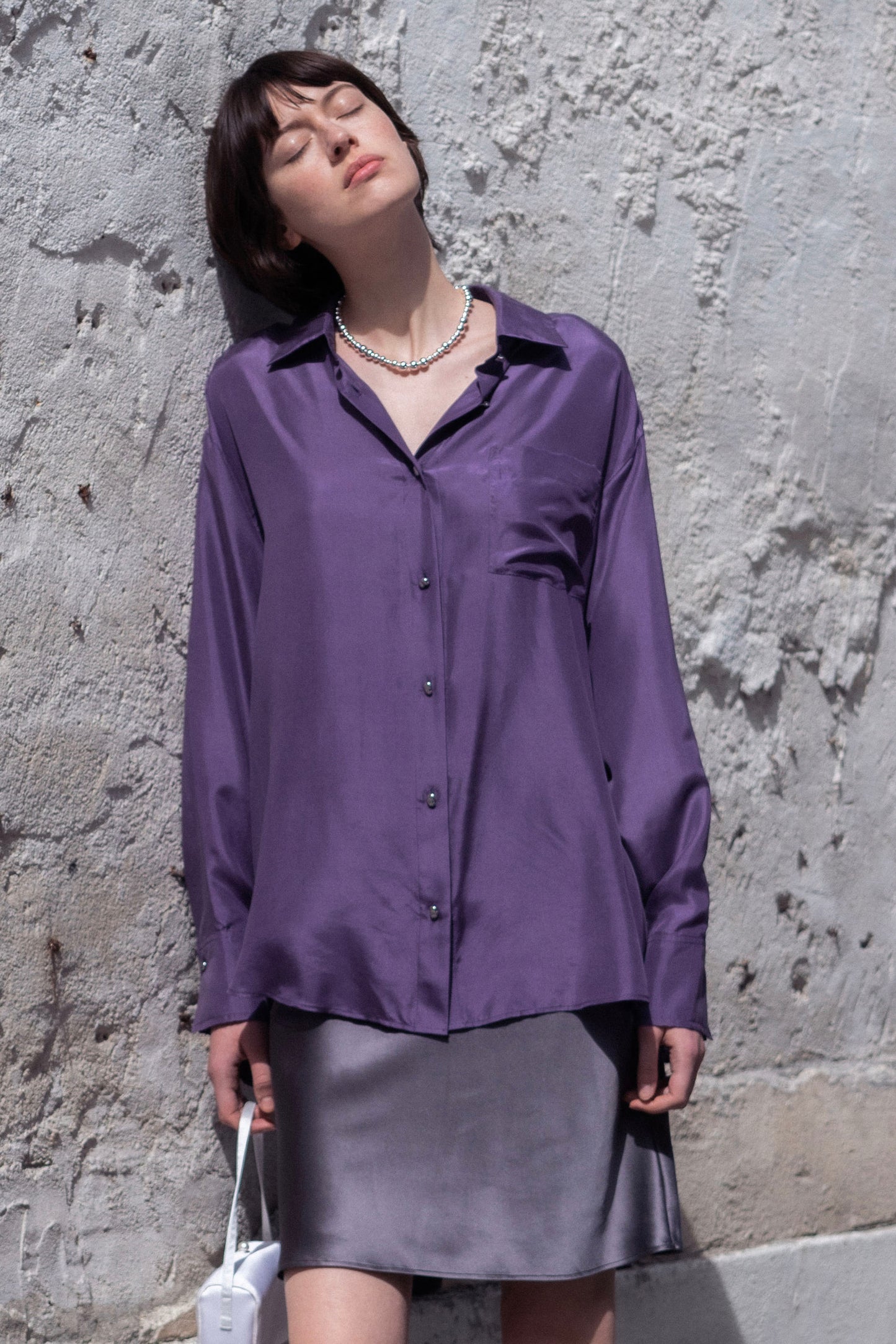 Elegant Iris Silk Shirt