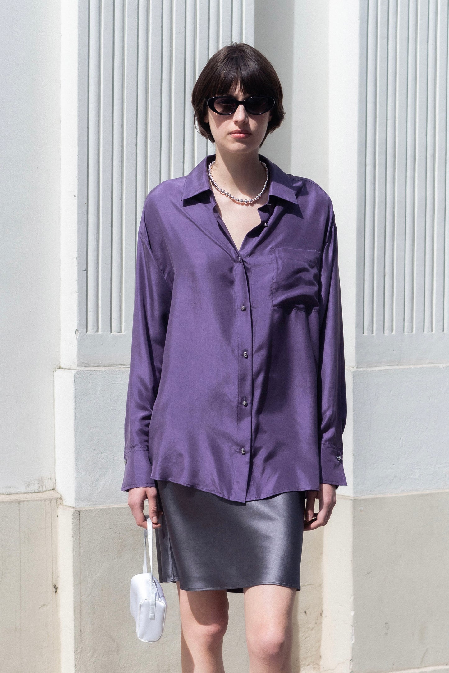 Elegant Iris Silk Shirt