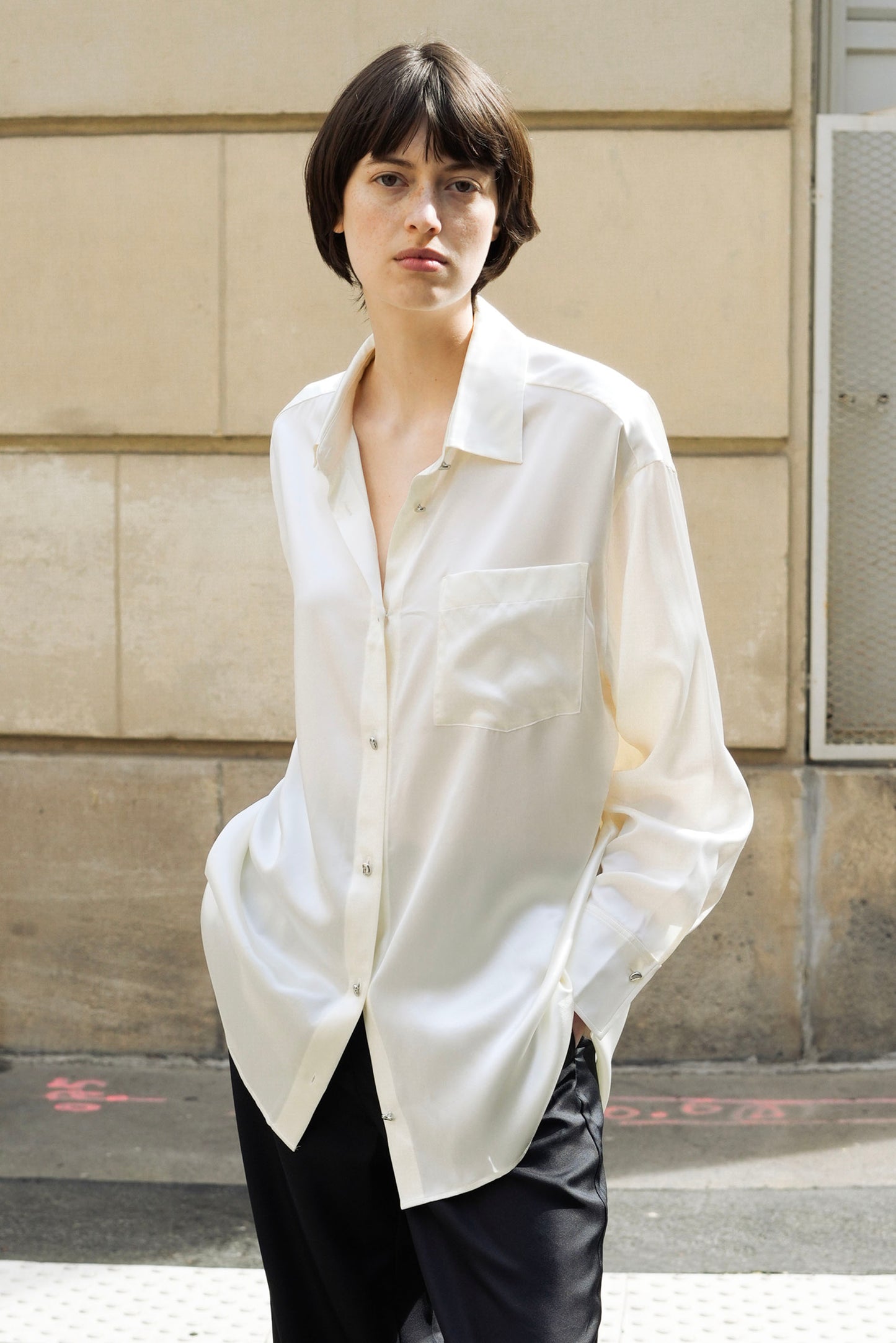 Ivory Elegance Silk Shirt